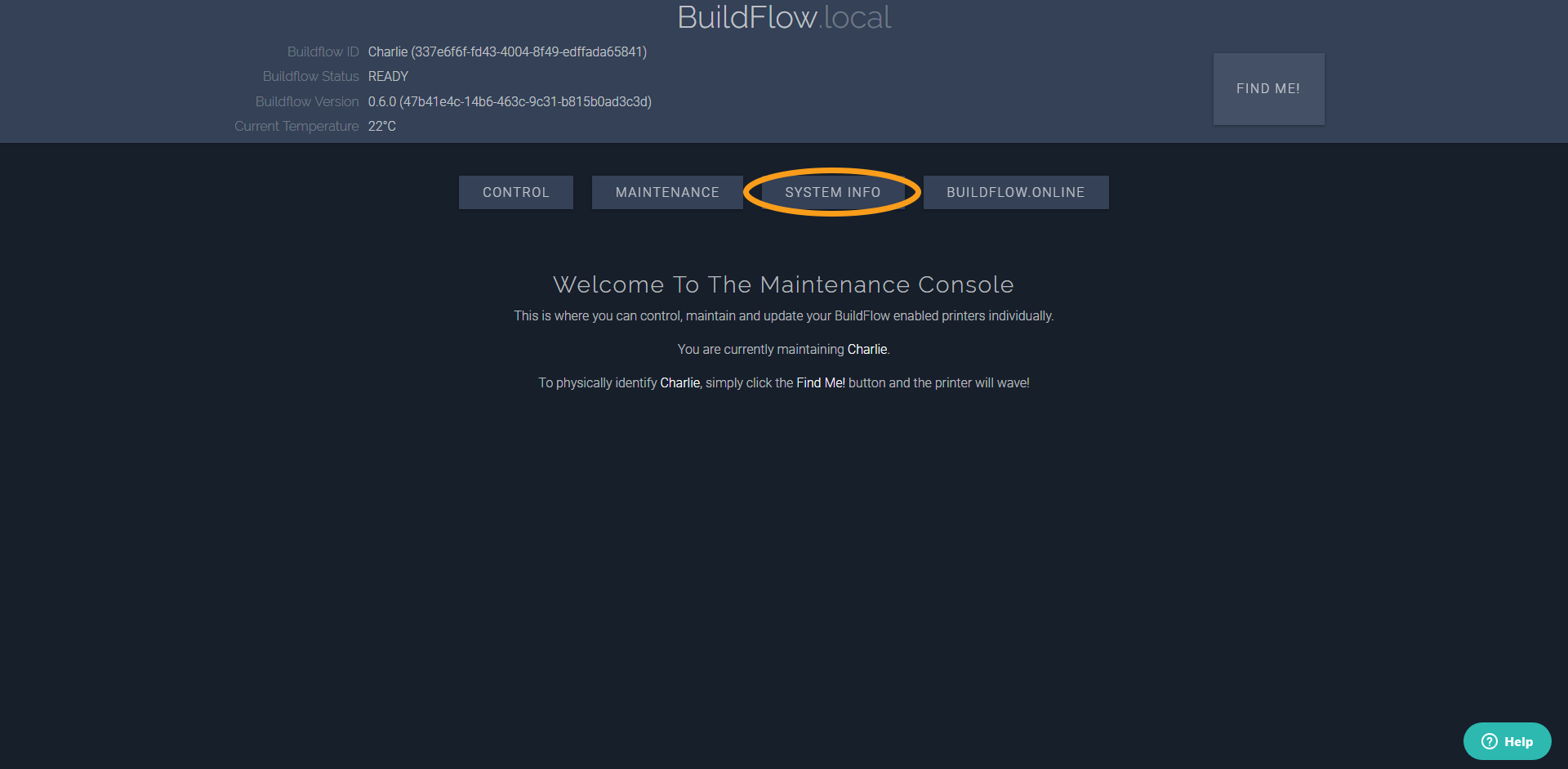 BuildBee maintenance console system info